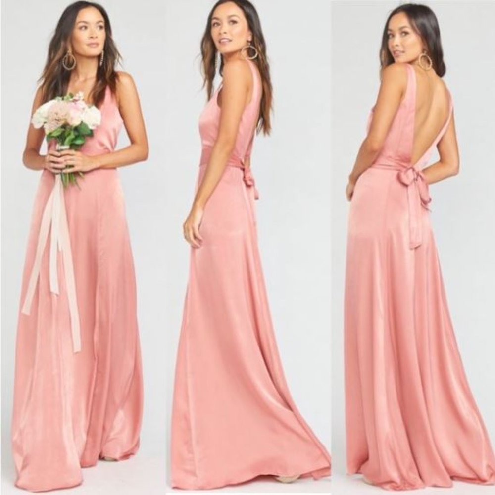 NWT Show Me Your MuMu Rustic Mauve Sheen Jenn Maxi Dress